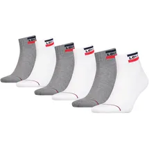 Levi's Kurzsocken LEVI'S, Herren, Gr. 43-46, grau (weiß, grau), Baumwollmischung, unifarben, normal, Socken, mit breitem Logobund