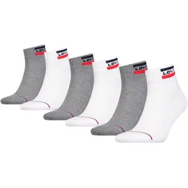 Levi's Kurzsocken LEVI'S, Herren, Gr. 43-46, grau (weiß, grau), Baumwollmischung, unifarben, normal, Socken, mit breitem Logobund