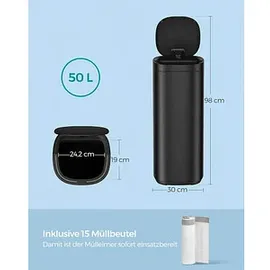 Songmics Mülleimer 50,0 l schwarz