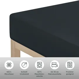 OTTO home Spannbettlaken Paprika Microfaser 160 x 200 cm schwarz