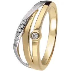 trendor 15577 Damen-Diamantring Gold 333/8K Bicolor, 54/17,2