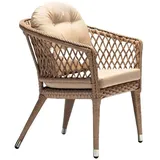 JVmoebel Gartenstuhl Beiger Rattan Sessel mit elegantem Design für den Außenbereich, Made in Europa beige