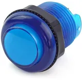 BerryBase Arcade Button, 30mm, beleuchtet (LED 5V DC), transparent - Farbe: blau