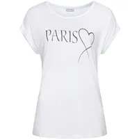 LASCANA Kurzarmshirt Damen weiß-bedruckt Gr.32/34