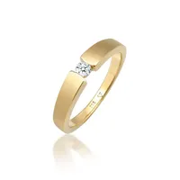 Elli DIAMONDS Verlobungsring Diamant Weiß Brillantschliff (0.11 ct) 585 Gelbgold goldfarben 58 mm