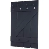 Mendler Wandgarderobe HWC-D13, Garderobe Garderobenpaneel, 6 Haken 91x60cm dunkelgrau shabby