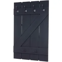 Mendler Wandgarderobe HWC-D13, Garderobe Garderobenpaneel, 6 Haken 91x60cm ~ dunkelgrau shabby