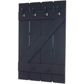Mendler Wandgarderobe HWC-D13, Garderobe Garderobenpaneel, 6 Haken 91x60cm ~ dunkelgrau shabby