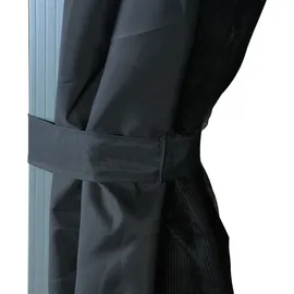 vidaXL Pavillon mit Vorhängen  3 x 3 m Aluminium anthrazit inkl. LED-Lichterkette