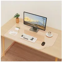 LuxusKollektion Schreibtischunterlage Schreibtischunterlage Mauspad transparent wasserdicht 80 x 50 cm beige