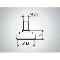 907 Messteller, plan M2,5 Teller-Ø 11,3 mm geh. Stahl
