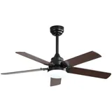 BBG Deckenventilator 42 Zoll Deckenventilator mit LED-Beleuchtung und Fernbedienung, Timer- und Memory-Funktion, Sommer-/Winterbetrieb, Schwarz schwarz