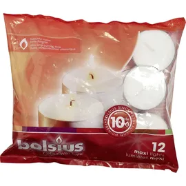 Bolsius Teelichter 2 cm 12 St. weiß