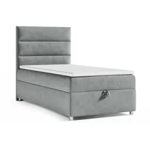 Best For Home Boxbett, Grau, Textil, Höhe ca. 18 cm, Rechteckig, 90x200 cm, Schlafzimmer, Betten, Boxspringbetten