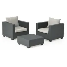 KETER Allibert Salta Balkonmöbel Set in Anthrazit Stilvolle Rattan-Optik für Garten & Balkon