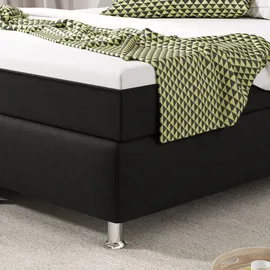 Inter Boxspringbett - schwarz - H3 - 140x200 cm