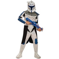 Rubie ́s Kostüm Star Wars Blauer Clone Trooper Rex Kostüm für Kind, Star Wars-Kostüm aus der Clone Wars-Animationsserie weiß 110-116