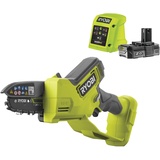 Ryobi 18 V ONE+ Brushless Akku-Astsäge RY18PSX10A-120, Schwertlänge 10 cm, Kettengeschwindigkeit 6,0 m/s, inkl. 2,0 Ah Akku und Ladegerät