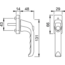 HOPPE Fenstergriff London 013SV/U34, Aluminium