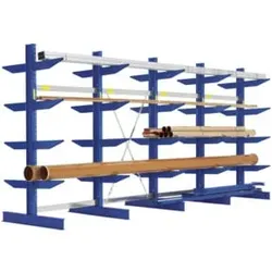 Bito Kragarmregal Set / NT850 IPE140 TypS H2500xL3828xT1840 mm 4 Ständer, doppelseitig enzianblau