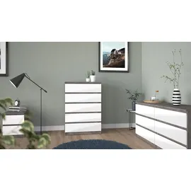 Home Affaire Kommode Naia, 6 Schubladen im skandinavischen Design, Breite 158 cm, Viel Stauraum mit griffloser Front, in mehreren Farben grau