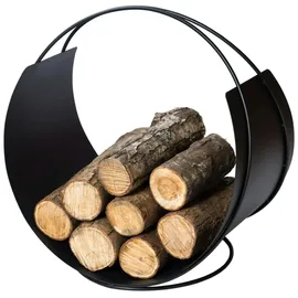 VASNER Holzkorb Metall 58 x 58 x 38 cm Schwarz
