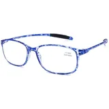 DOOViC Rechteckig Lesebrille 2,5 Blaulichtfilter Blau Schildkröte Computer Brille mit Stärke für Damen/Herren - 2.5