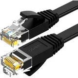 UGREEN 15 Meter Flachkabel Internet Netzwerkkabel Ethernet Patchkabel RJ45 Cat 6 Utp 1000mbps Schwarz