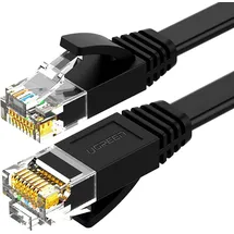 UGREEN 15 Meter Flachkabel Internet Netzwerkkabel Ethernet Patchkabel RJ45 Cat 6 Utp 1000mbps Schwarz