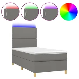 vidaXL Boxspringbett 100 x 200 cm Dunkelgrau