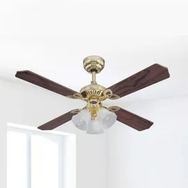 Westinghouse Princess Trio 105 cm Deckenventilator eiche/rattan/mahagoni mit Licht