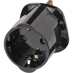 Reisestecker für England Steckdose und Euro Stecker, schwarz