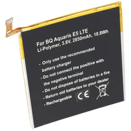 AccuCell Akku passend für BQ Aquaris 0759, 0760, 0858, Aquaris E5 4G, Aquaris E5 LTE, Aquaris E5.0 Li-Polymer 3,8 Volt 2850mAh