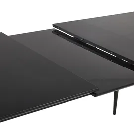 Beliani Esstisch Schwarz mit Metallgestell rechteckig 160x90 ausziehbar Maldon