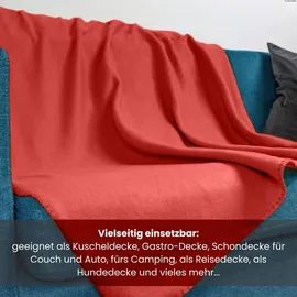 Wometo Polar-Fleece Kuscheldecke 130 x 160 cm Rot
