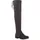 Stiefelparadies Basic Damen Overknees Schleifen Stiefel Velours Samt Flach Langschaftstiefel Overknee Boots Blockabsatz Schuhe 121549 Grau 40 Flandell