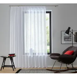 Gardine MY HOME "Dolly" Gr. 7, weiß, B:300cm H:225cm, Polyester, Gardinen, Fertiggardine Fertigstore Gardine Gardinenstore Langstore, Bestseller, Store