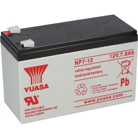 YUASA Blei-Akku NP7-12 Pb 12V 7Ah VdS, Faston 4,8mm