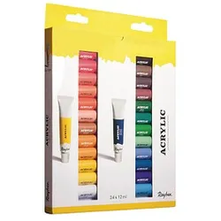 Rayher Künstler-Set Acrylfarben farbsortiert 24 x 12,0  ml