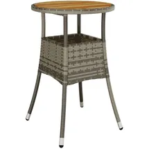 vidaXL Gartentisch Ø 60 x 75 cm Akazienholz/Poly Rattan Grau