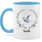 Tasse Tassen 325ml - Süßer Wal Walfisch - 325 ml - Hellblau - wale personalisierte dem name