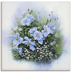Artland Leinwandbild »Blaue Blumen«, Blumen, (1 St.), auf Keilrahmen gespannt Artland Farbe Bild(er): weiß
