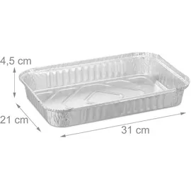 Relaxdays Grillschale 31 x 21 cm Aluminium silber