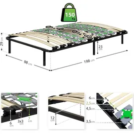 i-flair Tellerlattenrost Ergo IF55 auf Füßen 100 x 200 cm