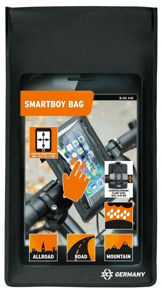 SKS SMARTBOY Ersatztasche groß, wasserfest, für Smartphones bis 155x90x9mm, mit Klettband zur Befestigung, ohne Halterung SKS SMARTBOY Ersatztasche groß, wasserfest, für Smartphones bis 155x90x9mm, mit Klettband zur Befestigung, ohne Halterung