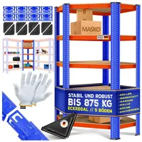Masko Eckregal Lagerregal Schwerlastregal, Kellerregal, 180x75x40cm bis 875 kg,