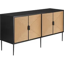 Tectake Sideboard Juna 150 x 77 x 47 cm Schwarz/Braun