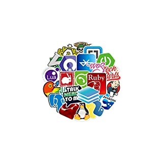 Pieoaoe Programmieraufkleber, Vinyl, Graffiti-Aufkleber von IT-Logo und Geek-Coder-Logo, Entwickler-Programmierer, Dekoration, Open Sources, Linux, Mysql Politik, Python C++ It Logo
