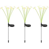 GLOBO Solarleuchte Kunststoff 20x70 cm 3er Set grün