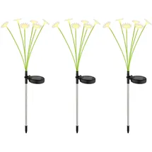 GLOBO Solarleuchte Kunststoff 20x70 cm 3er Set grün